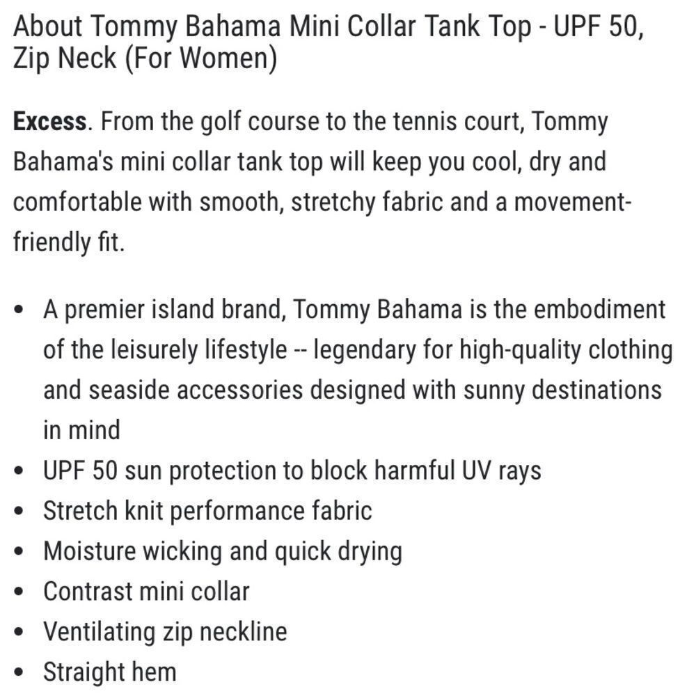 Tommy Bahama Golf Mini Collar Tank Top - Picture 4 of 5